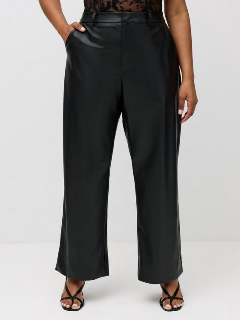 torrid Black Wide-Leg Faux Leather Pants